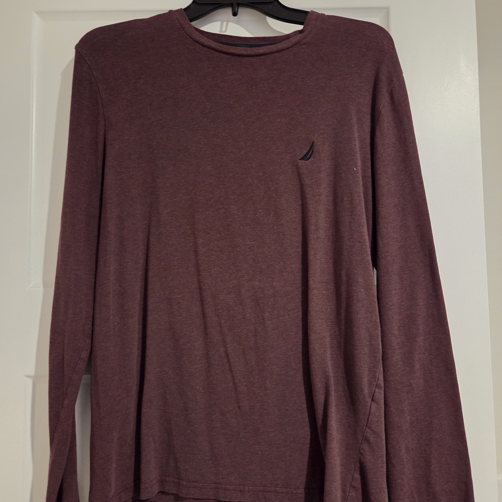 Nautica Men's Burgundy Long Sleeve Tee